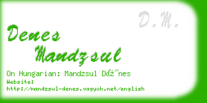 denes mandzsul business card